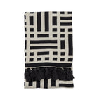Meton Knitted Tassel Throw - Black by Abode