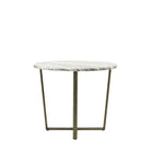 Lusso Round Dining Table Green Marble Top & Glass Fibre Reinforced Concrete Base by Abode