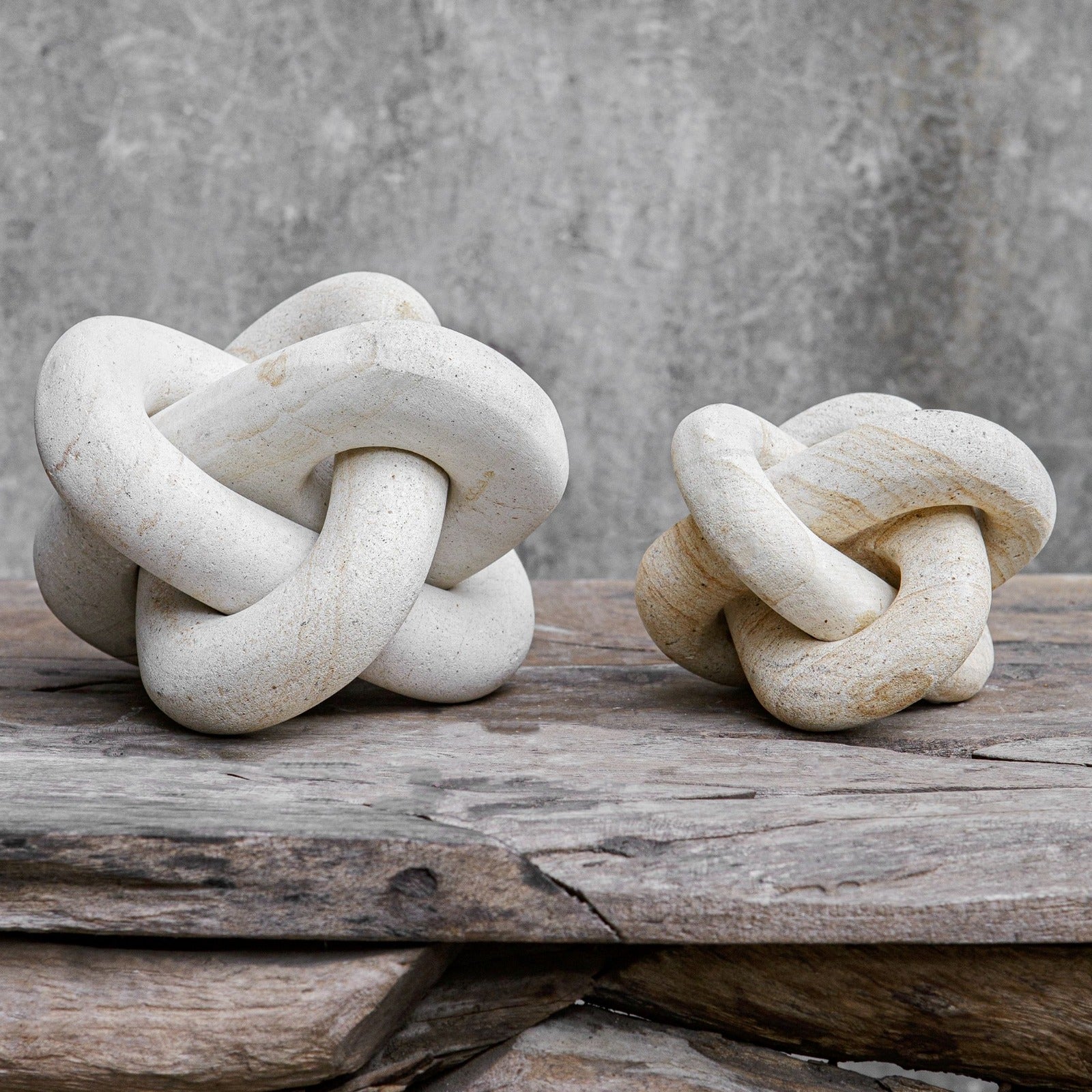 Limestone Link Indoor-Outdoor Sculptures - Set of 2 by Uttermost