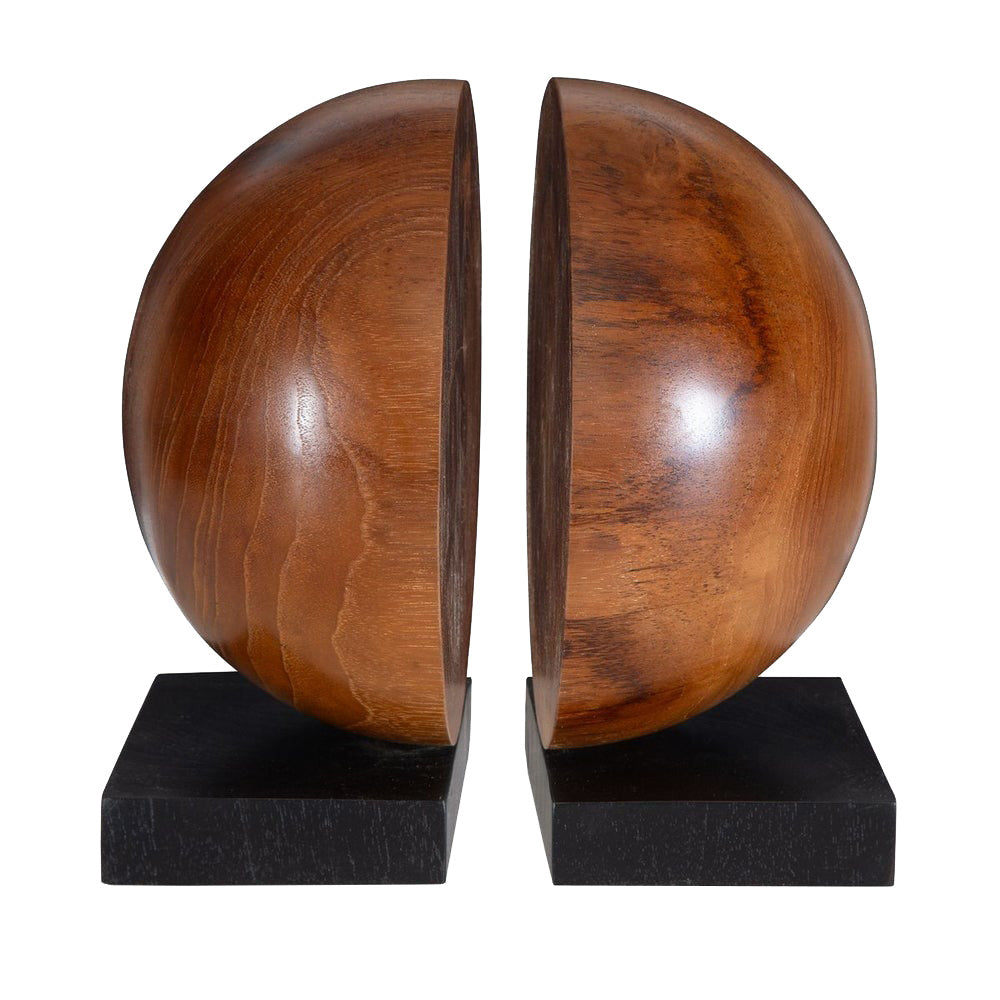 Teak and Noir Bookends Set of 2 by Uttermost