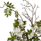 Billowing White Blossom Arrangement in Glass Vase by Kensington
