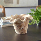 Teak Flow White Wash Outdoor Bowl by Uttermost