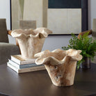 Teak Flow White Wash Outdoor Bowl by Uttermost