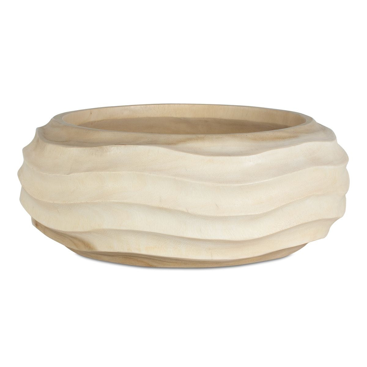 Waveform Bleached Wood Bowl by Uttermost