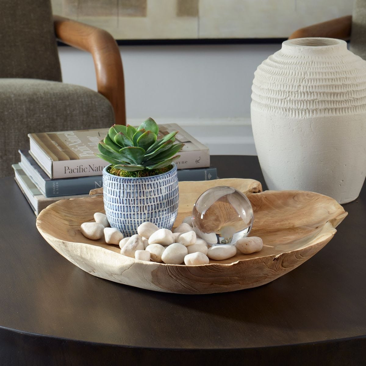Organic Embrace Outdoor Teak Bowl by Uttermost