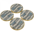 Blue Grey Mosaic Style Set of 4 Coasters by Libra Interiors