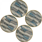 Blue Grey Mosaic Style Set of 4 Coasters by Libra Interiors