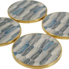 Blue Grey Mosaic Style Set of 4 Coasters by Libra Interiors
