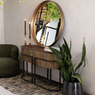 Hunter Corrugated Antique Gold Console Table by Libra Interiors