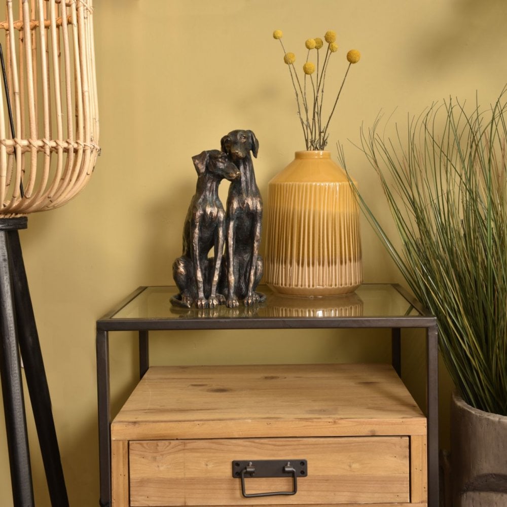 Antique Bronze Pup Sculpture by Libra Interiors