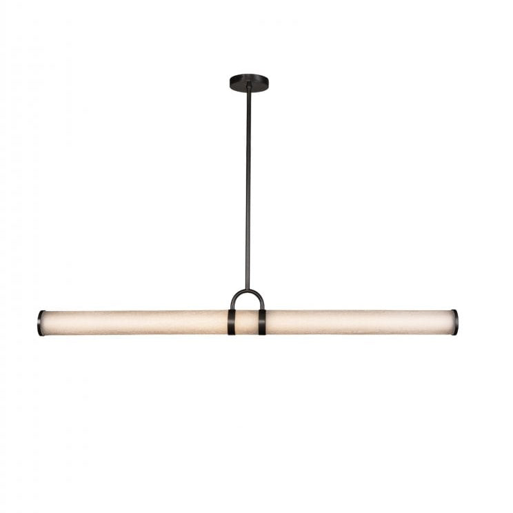Esme Blackened Bronze & Frosted Crackle Glass Stem Pendant Light by Heathfield & Co