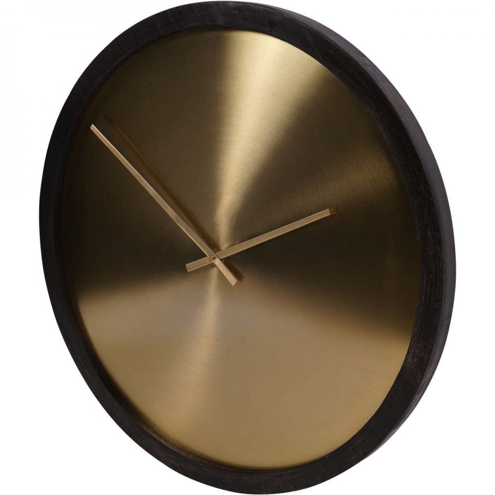 Iron Dial Wall Clock with Wooden Frame Small by Libra Interiors