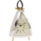 Isosceles Curved Front Mantel Clock With Leather Handle by Libra Interiors