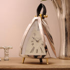 Isosceles Curved Front Mantel Clock With Leather Handle by Libra Interiors