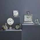 Isosceles Curved Front Mantel Clock With Leather Handle by Libra Interiors