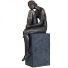 Thinking Lady Sculpture In Bronze Resin by Libra Interiors