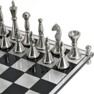 Yates Chess Set Featuring Acrylic Base and 32 Aluminium Pieces by Libra Interiors