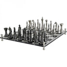 Yates Chess Set Featuring Acrylic Base and 32 Aluminium Pieces by Libra Interiors