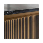 Ironville Sideboard Gold & Dark Wood with Marble Top 4 Doors by Richmond Interiors