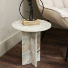 Cavallo Fantasy Brown Marble Side Table by Libra Interiors