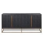 Black Sideboard Faux Stingray Black Oak & Brass Frame by Kensington