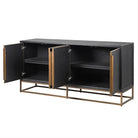 Black Sideboard Faux Stingray Black Oak & Brass Frame by Kensington