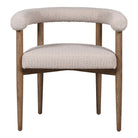 Dining Chair Boucle Fabric Upholstery Natural Wood Frame & Legs by Kensington