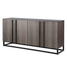 Kent Sideboard Grey Oak Wood & Iron Frame 4 Door by Kensington