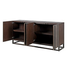 Kent Sideboard Grey Oak Wood & Iron Frame 4 Door by Kensington