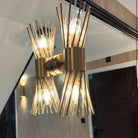 Antique Brass & Glass Wall Light by RV Astley