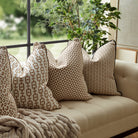 Brunton Tan & Ivory Bouclé Piping Cushion - Discontinued by Decorum Interiors