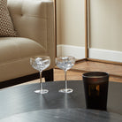 Set of 4 Gold Rim Ribbed Round Champagne Glasses by Kensington