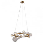Yosie Chandelier Brushed Gold Frame & Glass Globe Shades by Richmond Interiors