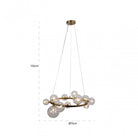 Yosie Chandelier Brushed Gold Frame & Glass Globe Shades by Richmond Interiors