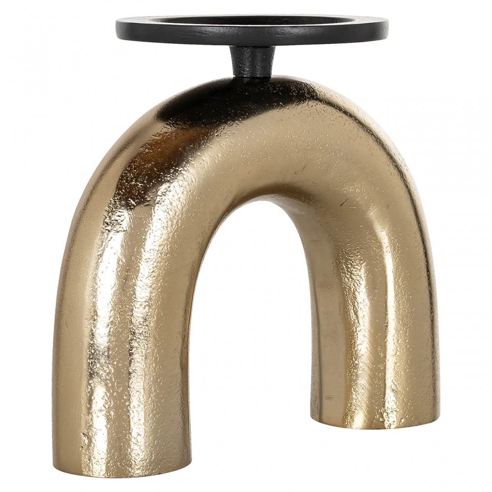 Jadey Small Black Gold Candle Holder – Decorum Interiors