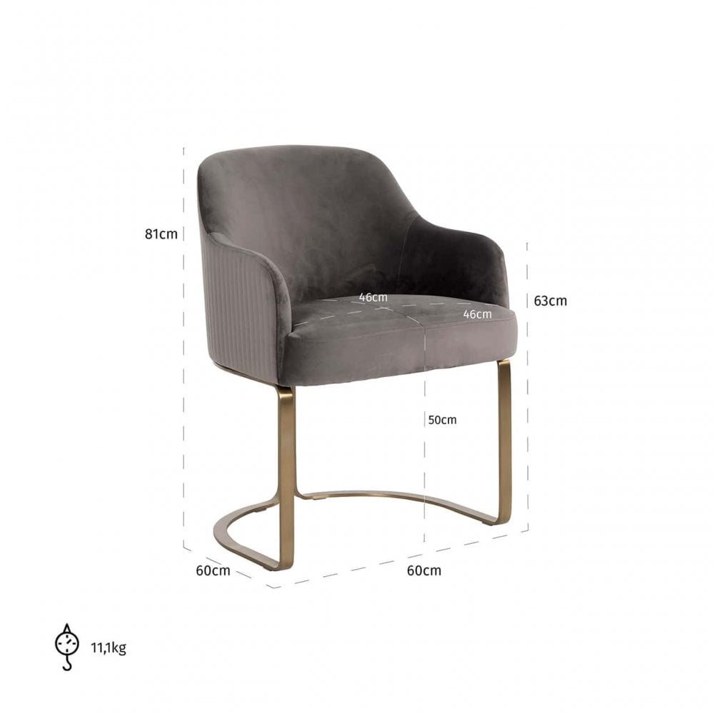 Hadley Brushed Gold Velvet Chair by Richmond Interiors