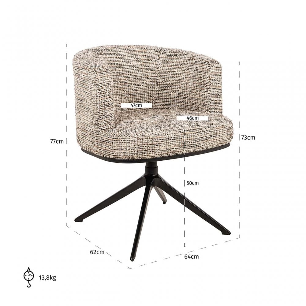 Cheyenne Trendy Natural Swivel Chair by Richmond Interiors