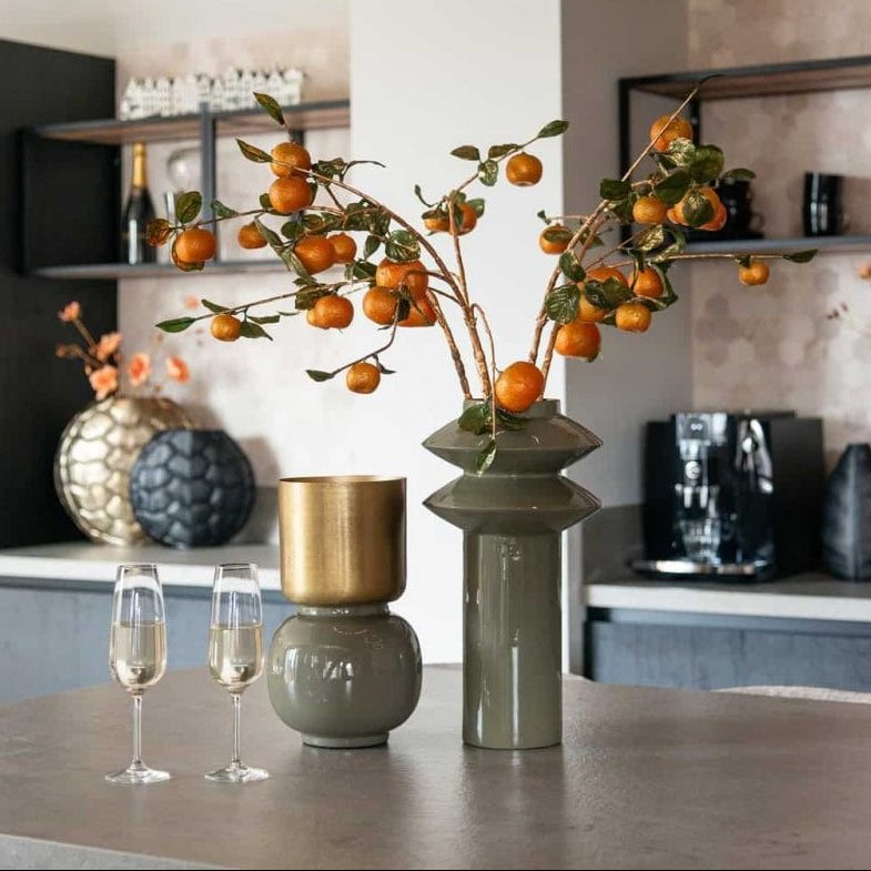 Clover Brushed Gold Vase by Richmond Interiors
