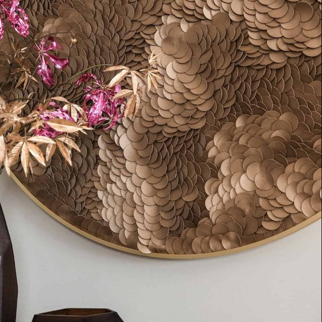 Bloom Gold Textured Round Wall Art by Richmond Interiors