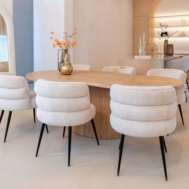 Fictus Faux Travertine Beige Dining Table - 240cm by Richmond Interiors