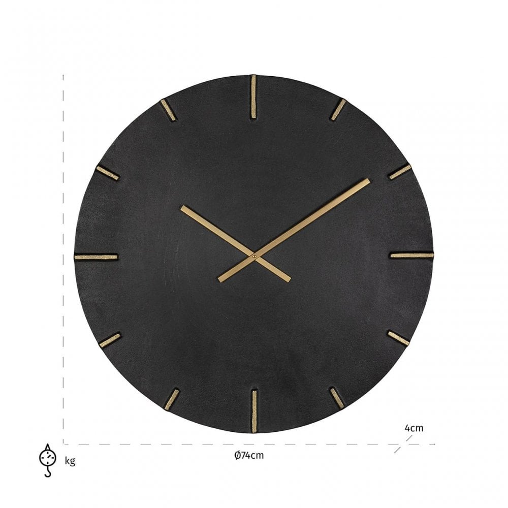 Bilal Black Gold Clock by Richmond Interiors