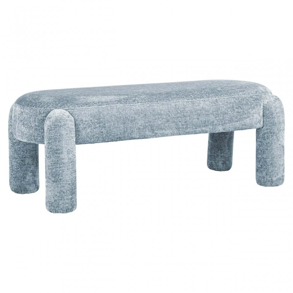 Holly Light Blue Chenille Bench by Richmond Interiors