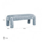 Holly Light Blue Chenille Bench by Richmond Interiors