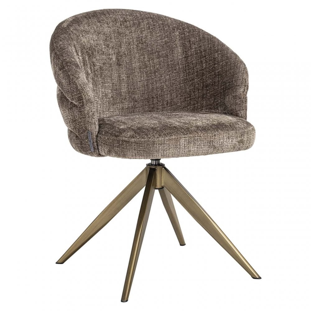 Zendaya Stone Chenille Swivel Chair by Richmond Interiors