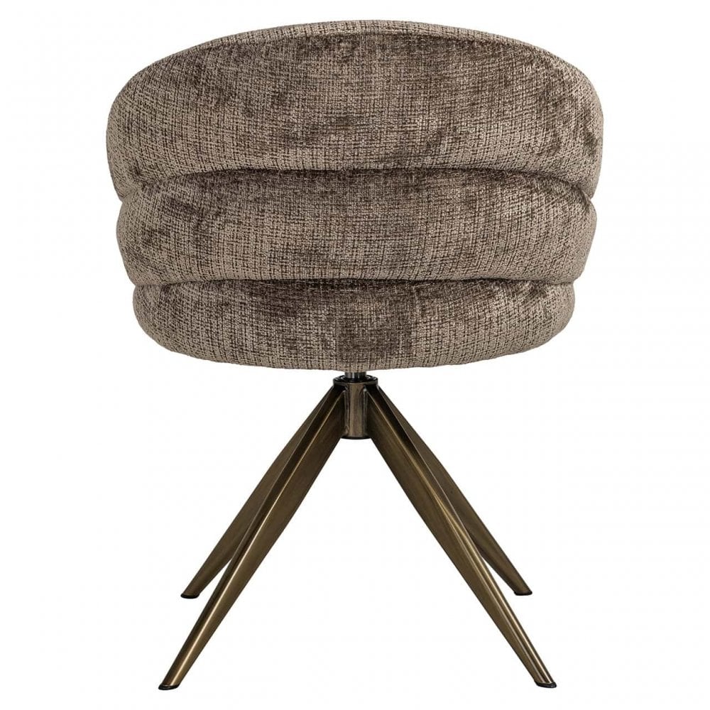 Zendaya Stone Chenille Swivel Chair by Richmond Interiors