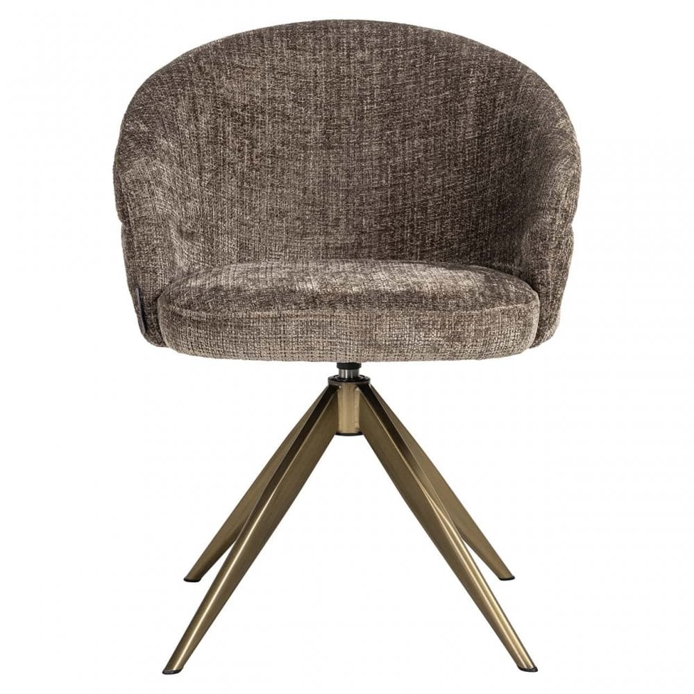 Zendaya Stone Chenille Swivel Chair by Richmond Interiors