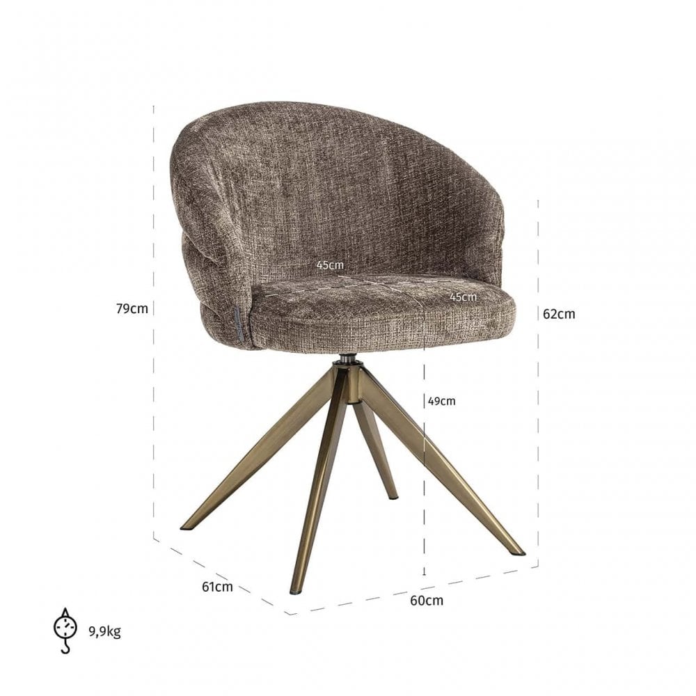 Zendaya Stone Chenille Swivel Chair by Richmond Interiors
