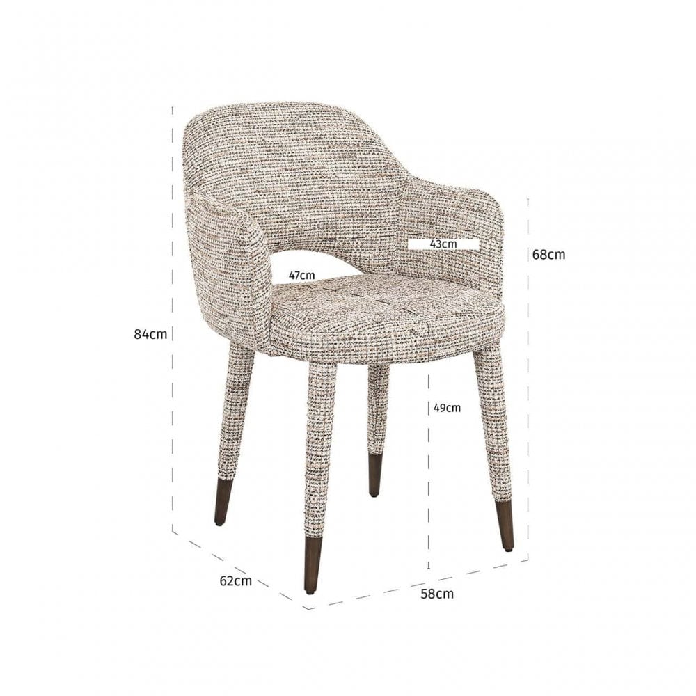 Donnatella Trendy Natural Woven Fabric Chair by Richmond Interiors