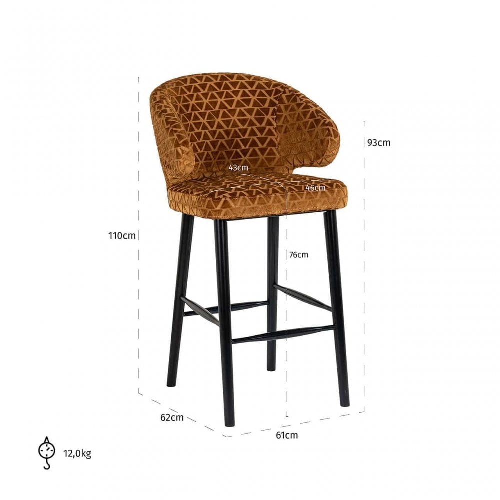 Indigo Gold Traingle Bar Stool by Richmond Interiors