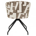Milly Moss Fabric Graffic Swivel Dining Chair with Black Legs by Richmond Interiors